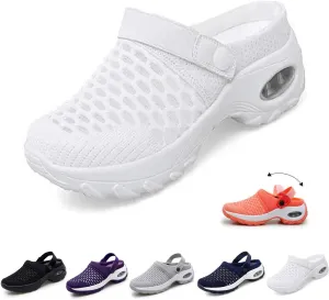 Women Air Cushion Orthopedic Slip On Shoes, Soft Arch Support Two Way Wear Diabetic Walking Sandals Slippers Shoes