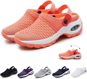 Women Air Cushion Orthopedic Slip On Shoes, Soft Arch Support Two Way Wear Diabetic Walking Sandals Slippers Shoes