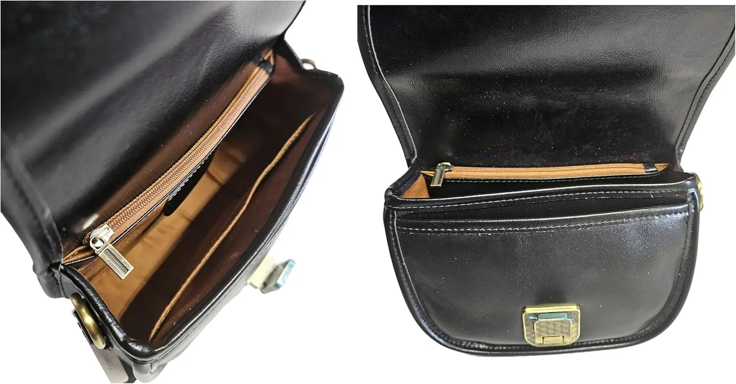 Women Genuine Cow Leather Mini Small Crossbody Shoulder Bag with 2 Detachable Adjustable Straps
