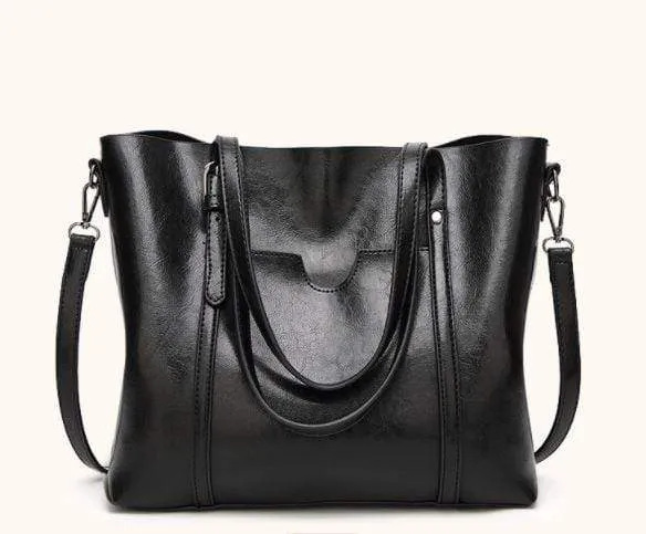 Women Genuine Leather Top Handle Satchel Daily Work Tote Shoulder Bag Large Capacity