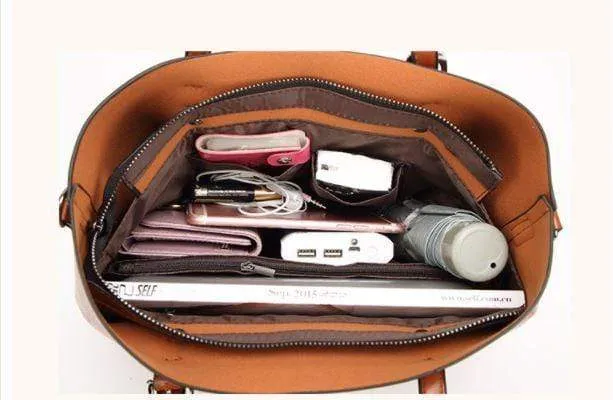 Women Genuine Leather Top Handle Satchel Daily Work Tote Shoulder Bag Large Capacity