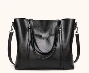 Women Genuine Leather Top Handle Satchel Daily Work Tote Shoulder Bag Large Capacity
