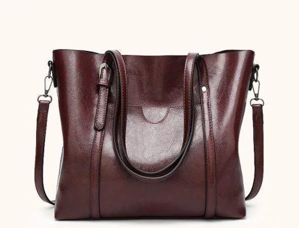 Women Genuine Leather Top Handle Satchel Daily Work Tote Shoulder Bag Large Capacity