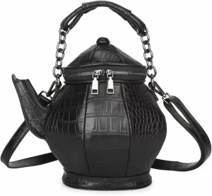 Women Kettle Shaped Handbag Purse Satchel PU Leather Crossbody Shoulder Bag