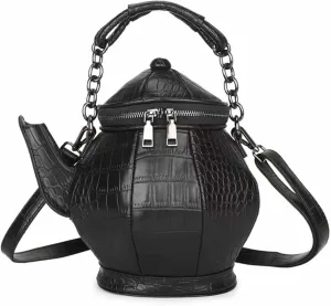 Women Kettle Shaped Handbag Purse Satchel PU Leather Crossbody Shoulder Bag