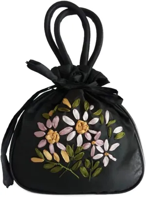Women Ladies Shoulder Bag Floral Embroidered Top Handle Purse Satchel Shopping Bags