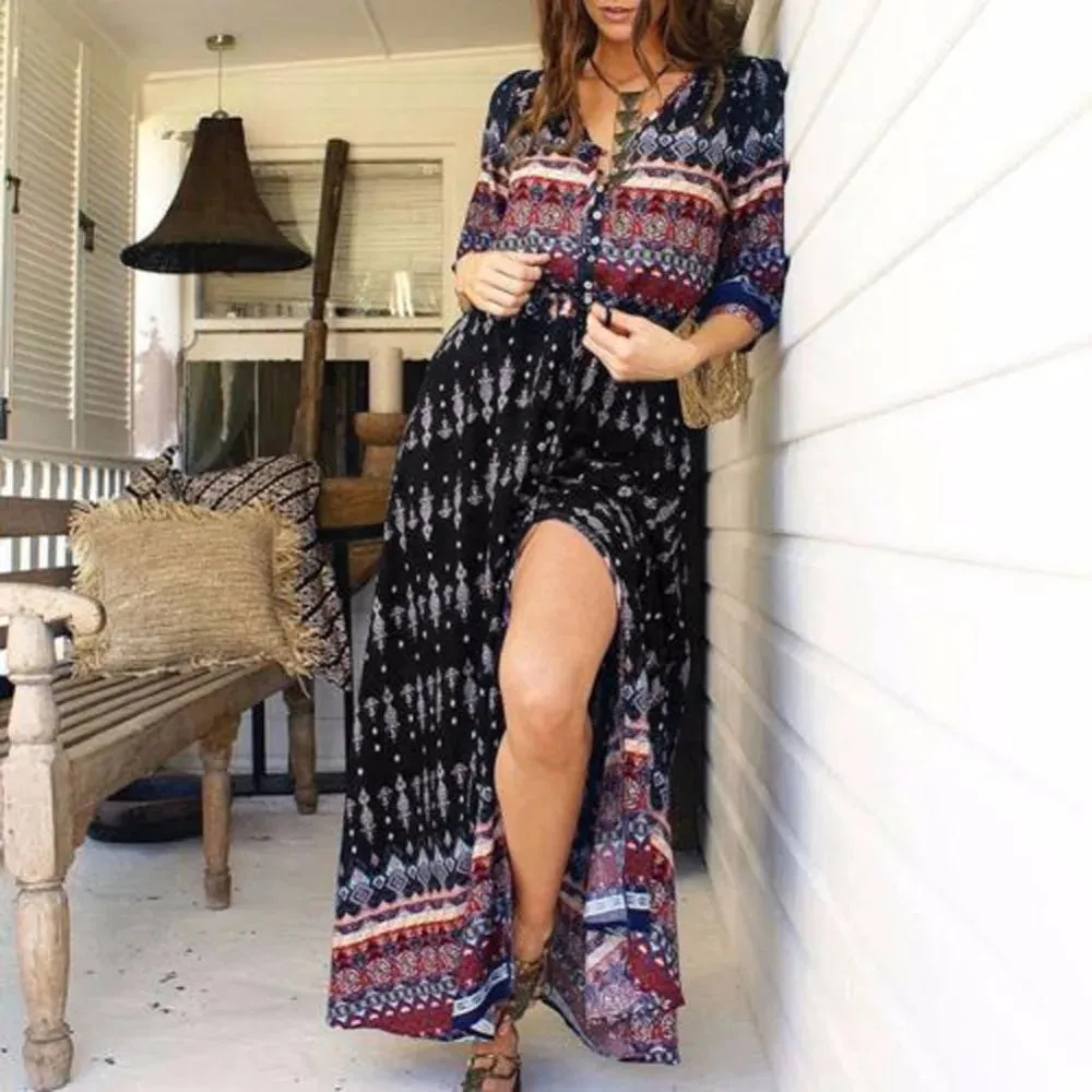 Women Long Bohemia Maxi Dress