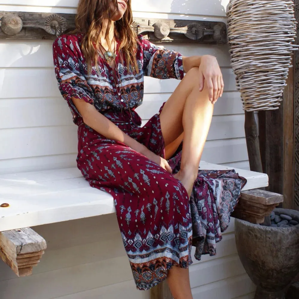 Women Long Bohemia Maxi Dress