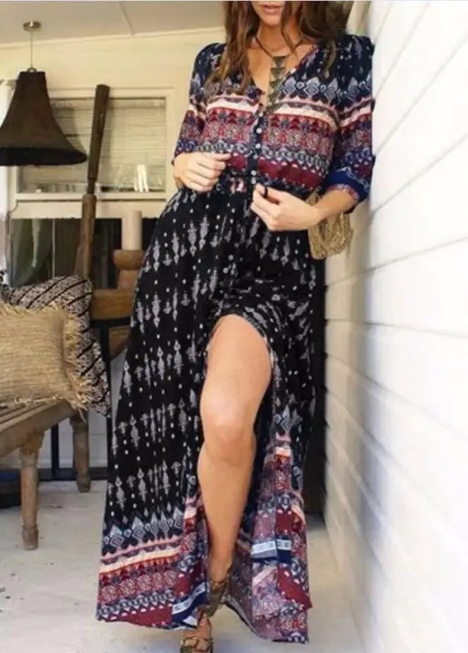 Women Long Bohemia Maxi Dress