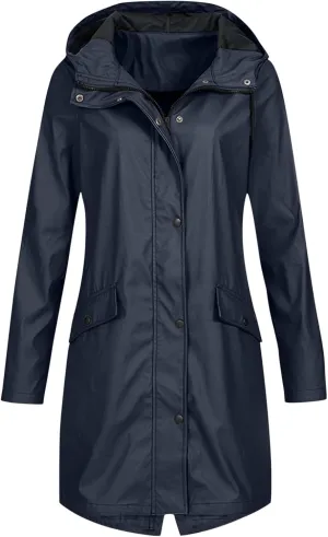 Women Men Hoodie Rain Long Solid Cardigan Coat Jacket Womens Outdoor Color Windproof Women's Trench Coats Anoraks