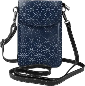 Women PU Leather Kawaii Embroidered Cute Mini Floral Flamingo Botany Print Crossbody Cell phone Bag/Coin Purse