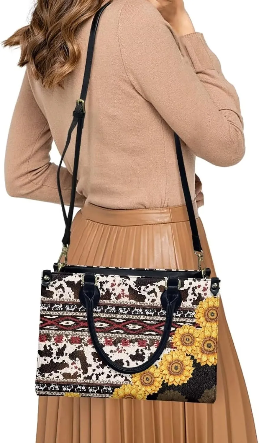 Women Purses and Handbags with Straps, Vegan Leather Satchel Purses Top Handle Tote Shoulder Bag for Work Shopping