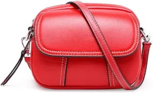 Women Retro Leather Satchel Bag Double Zipper Top Handle Mini Handbags Strap Shoulder Purse
