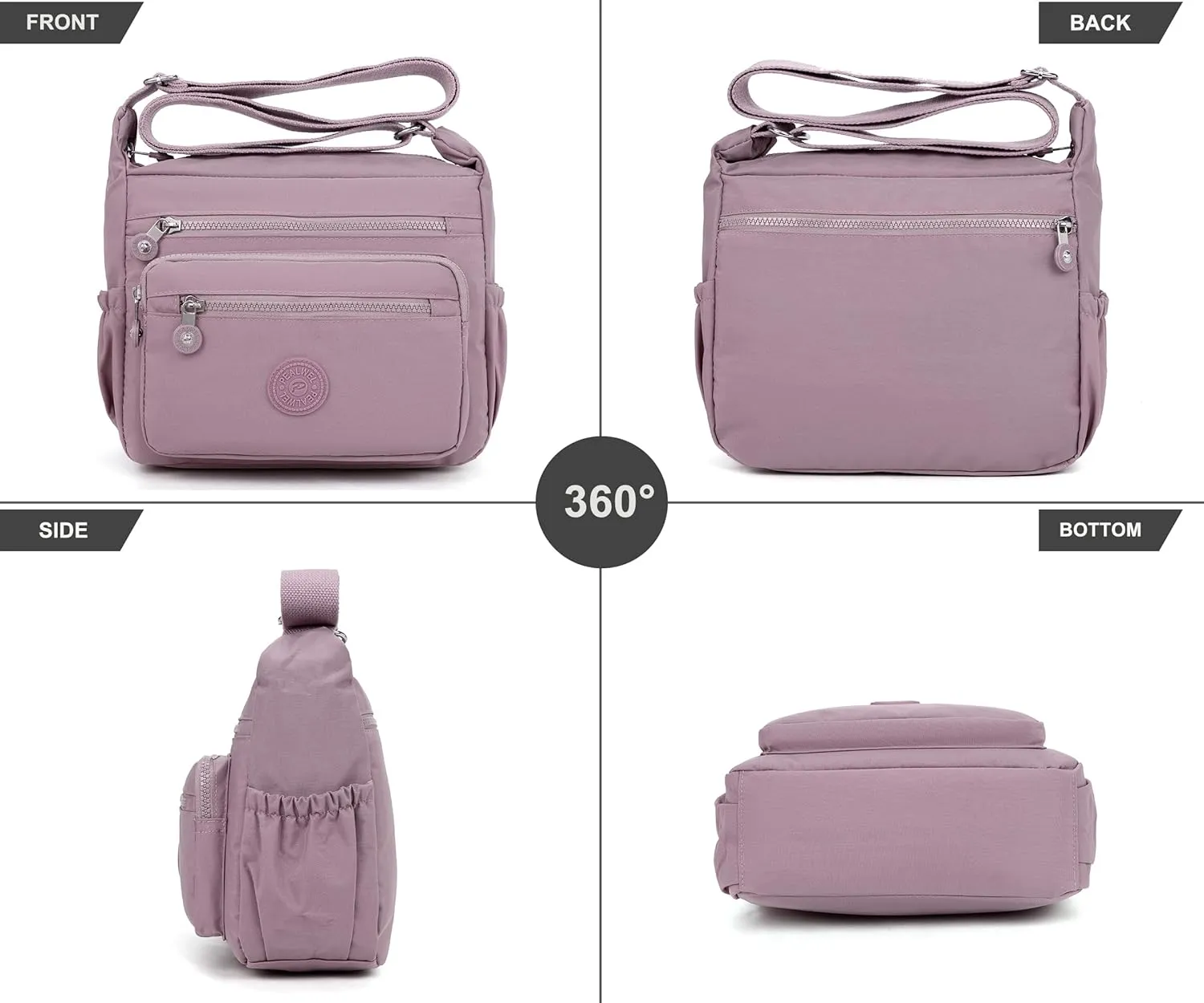 Women Shoulder Handbag Roomy Multiple Pockets Bag Ladies Crossbody Purse Tote Top Handle Satchel