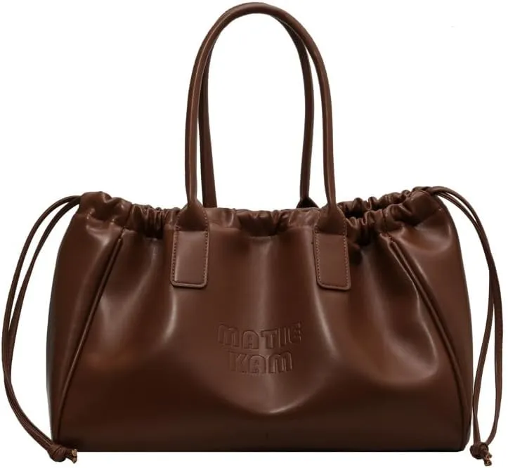 Women Soft PU Leather Shoulder Bag Vintage Slouchy Handbag Y2k Purse Leather Shoulder Bag for Women