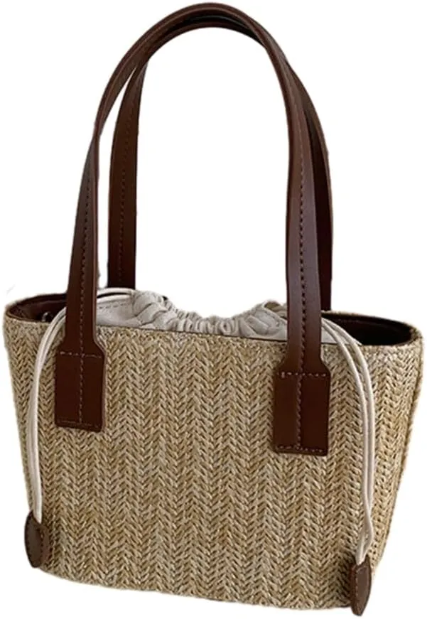 Women Straw Shoulder Bag Large Capacity Crossbody Bag Hand-woven Handbag Fashion Beach-Bag Trendy Bag