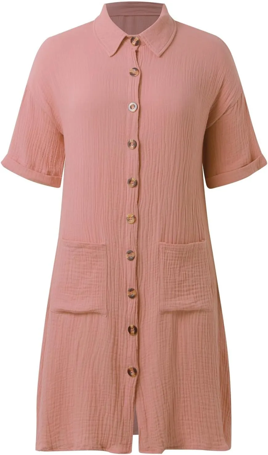 Women Summer Dresses 2025 Swiss Dot Bathing Suit Swimwear Button Down Beach Cotton Shirt Dress Cover up Resort Wear