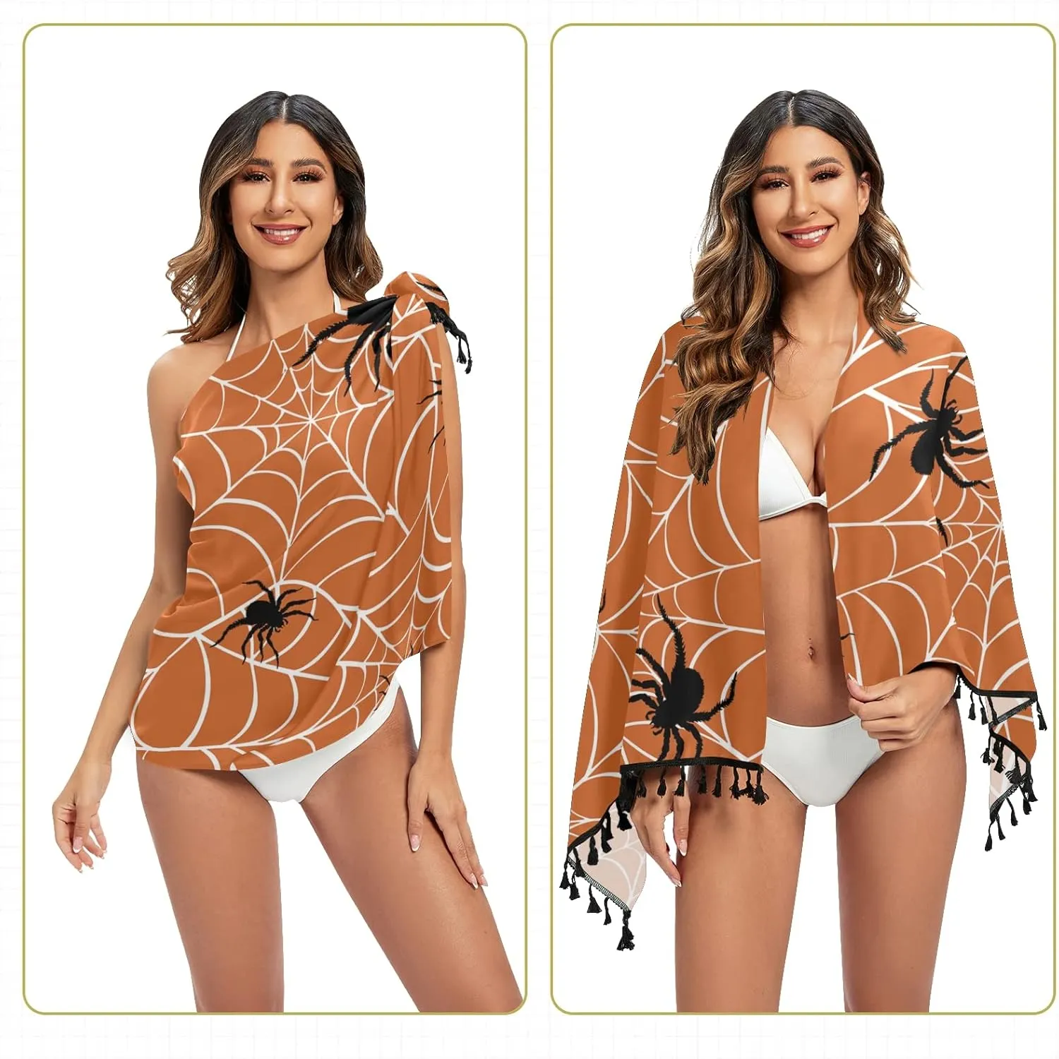 Women Swimwear Cover Ups Beach Wrap Shirt Sun Protection Blouse with Tassels