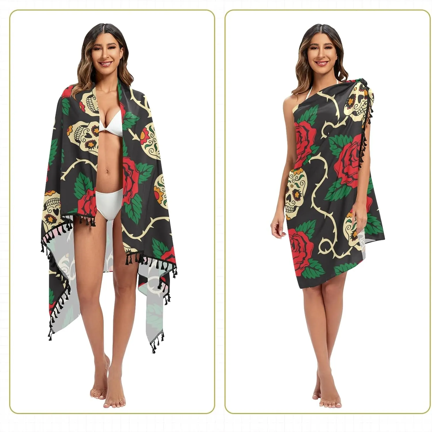 Women Swimwear Cover Ups Beach Wrap Shirt Sun Protection Blouse with Tassels