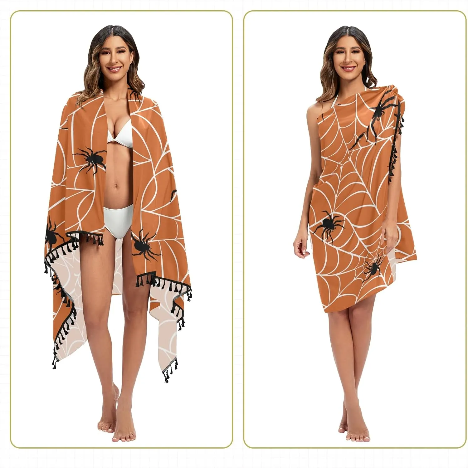 Women Swimwear Cover Ups Beach Wrap Shirt Sun Protection Blouse with Tassels