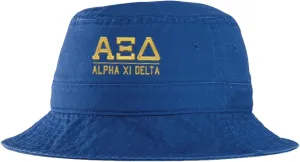 Women’s Alpha Xi Delta Sorority Greek Letter Bucket Hat in Royal Blue