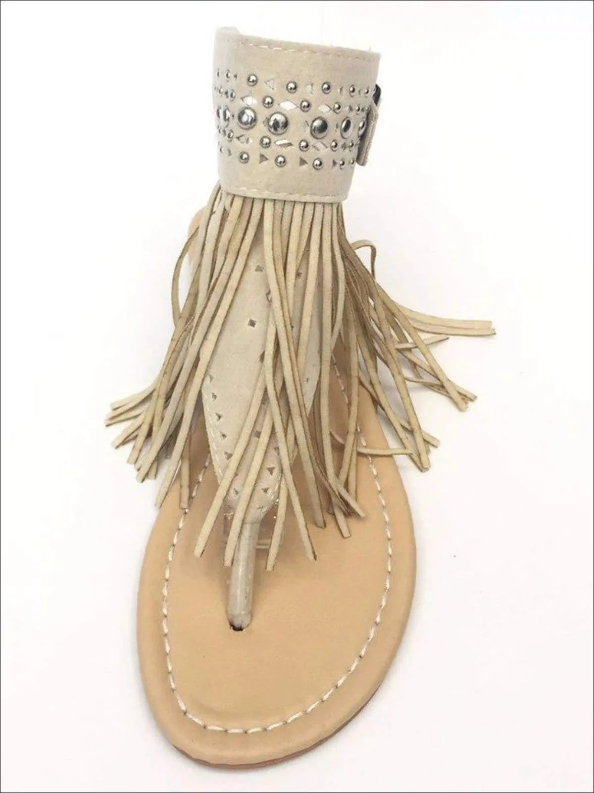 Women's Bohemian Fringe Ankle Strap Sandals By Liv and Mia