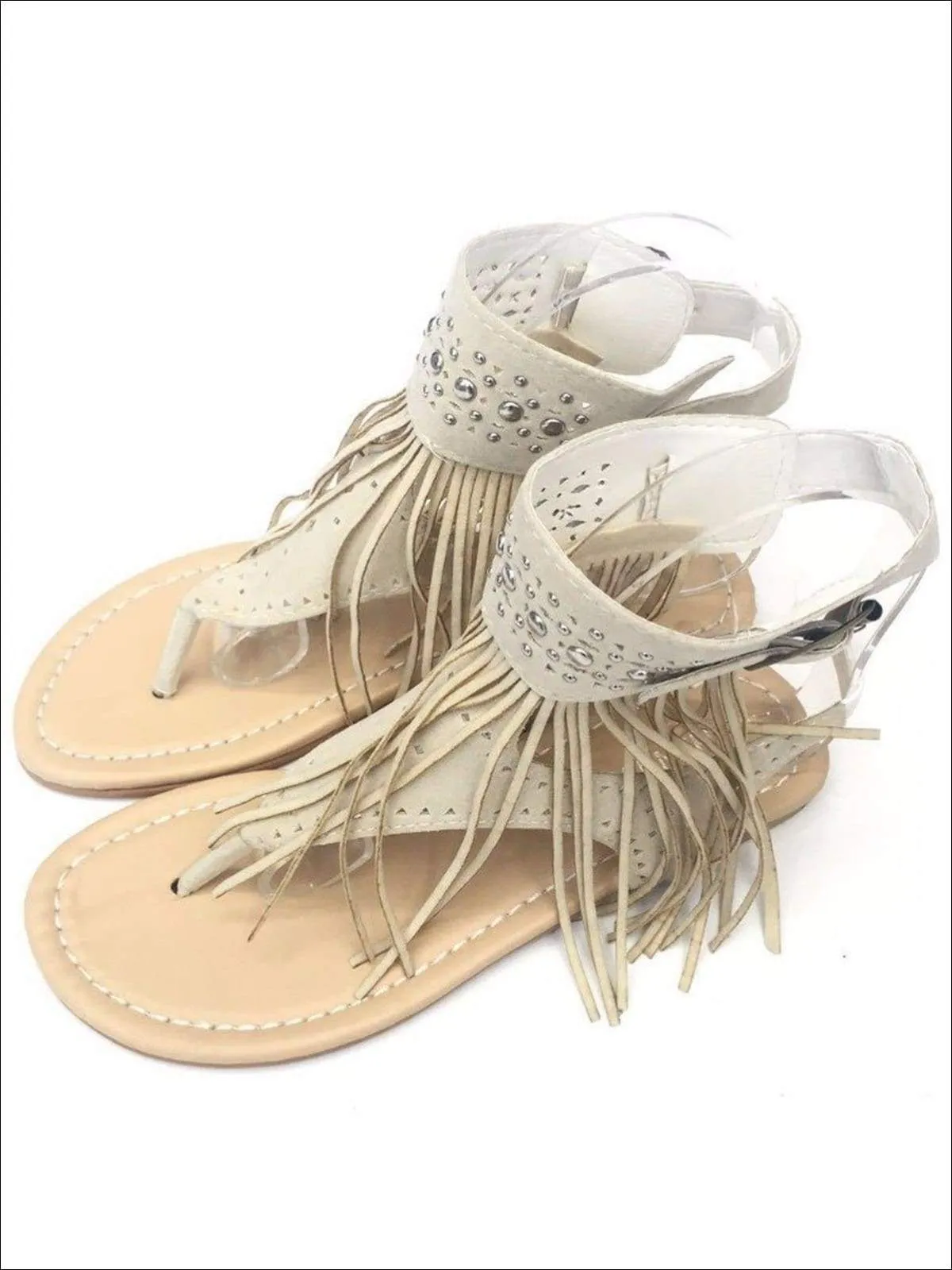 Women's Bohemian Fringe Ankle Strap Sandals By Liv and Mia