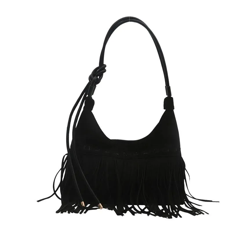 Women's Boho Tassel Shoulder Bag – Retro Chic Tote Bag