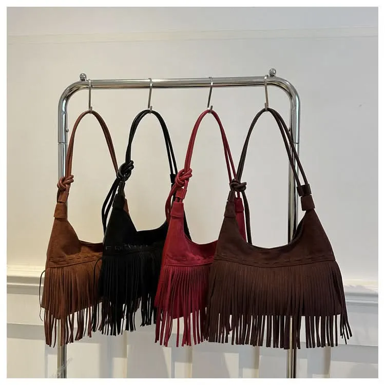 Women's Boho Tassel Shoulder Bag – Retro Chic Tote Bag