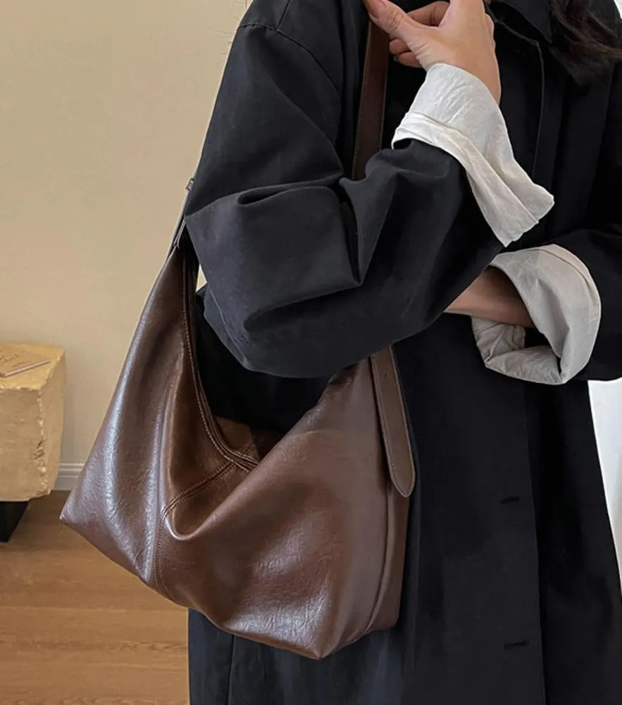 Women's Casual Tote Bags Soft Vegan Leather Shoulder Crossbody Satchel Purse Large Dumpling Working Handbags
