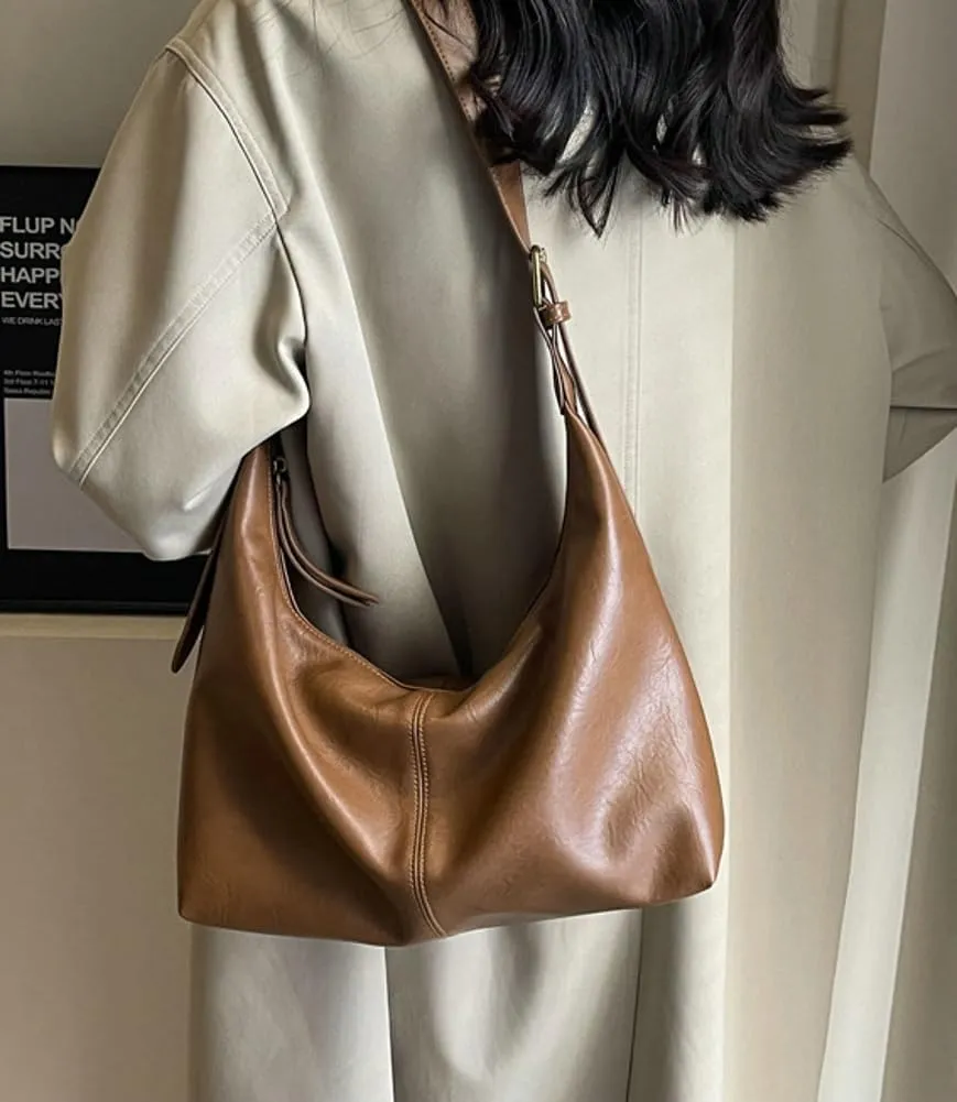 Women's Casual Tote Bags Soft Vegan Leather Shoulder Crossbody Satchel Purse Large Dumpling Working Handbags