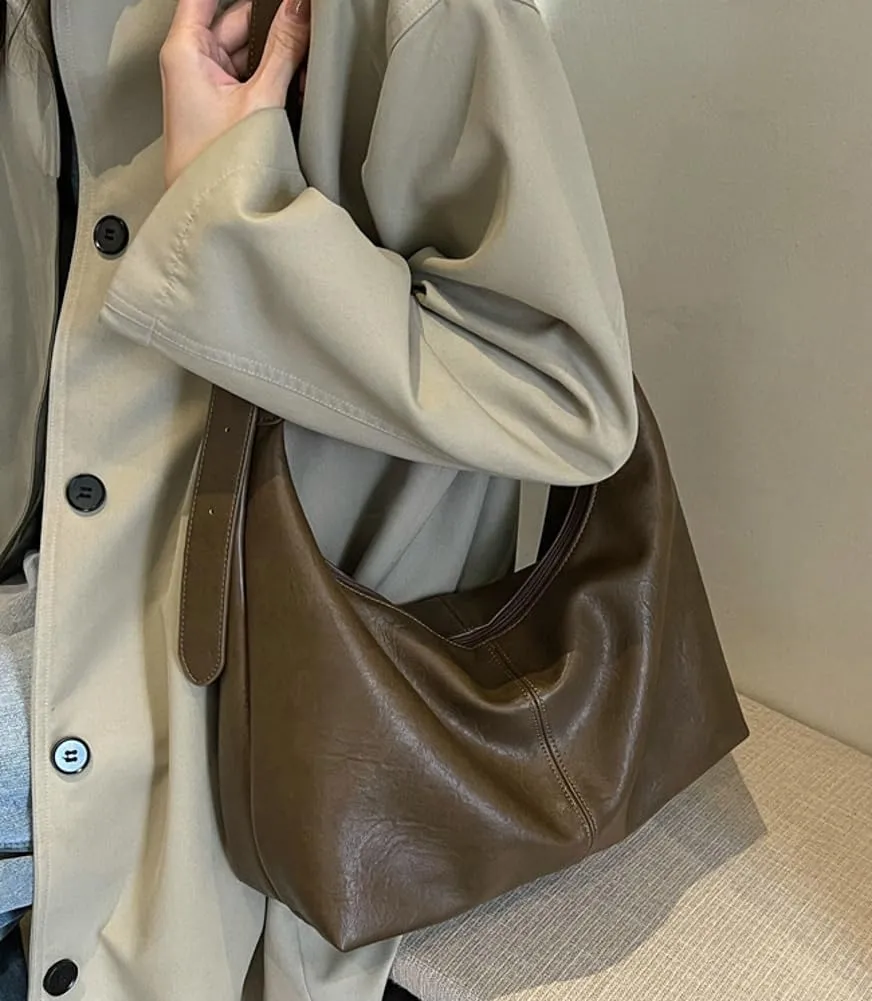 Women's Casual Tote Bags Soft Vegan Leather Shoulder Crossbody Satchel Purse Large Dumpling Working Handbags