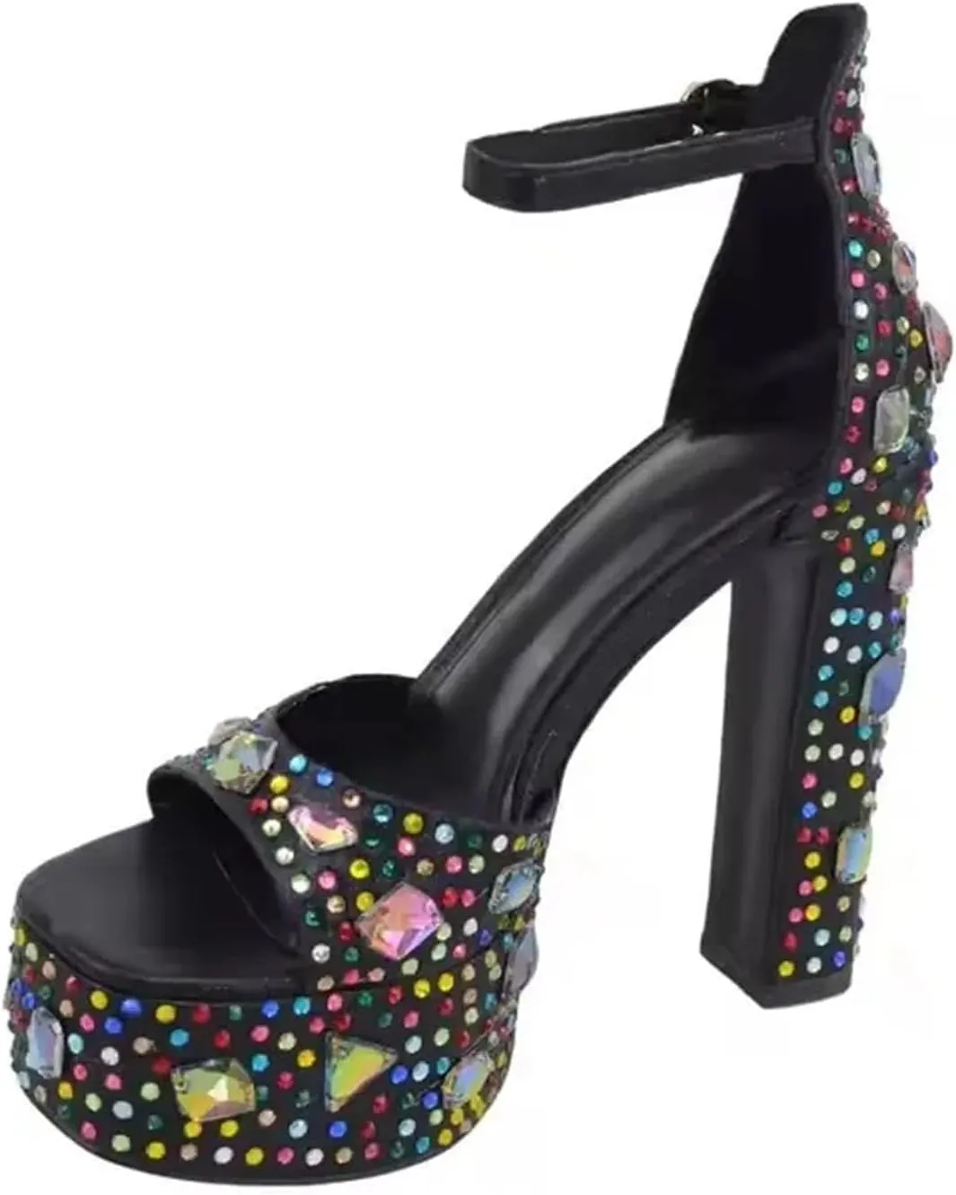 Women's Crystal Wedding Sandals - Embroidery Rhinestone Buckle Strap