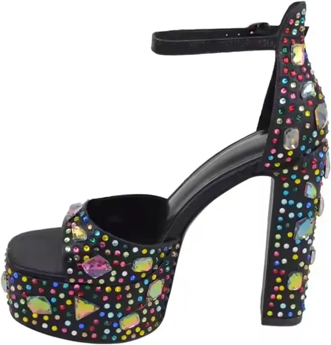 Women's Crystal Wedding Sandals - Embroidery Rhinestone Buckle Strap