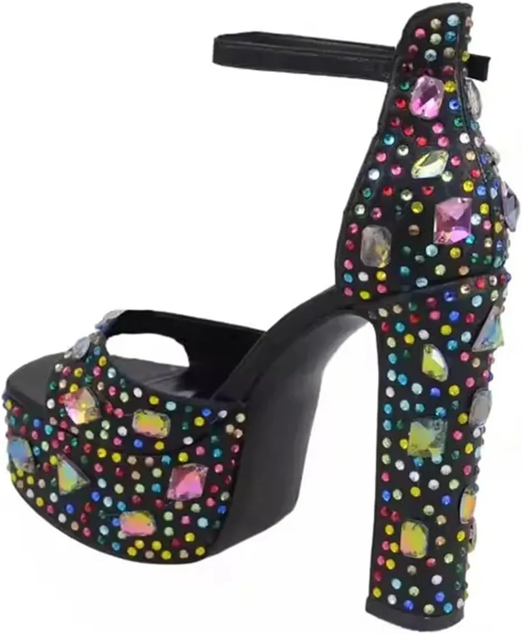 Women's Crystal Wedding Sandals - Embroidery Rhinestone Buckle Strap