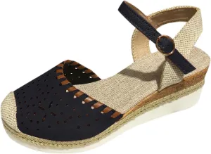 Womens Espadrille Wedge Sandals Close Toe Platform Ankle Strap Slingback Summer Dress Shoes Close Toe Dressy Comfortable