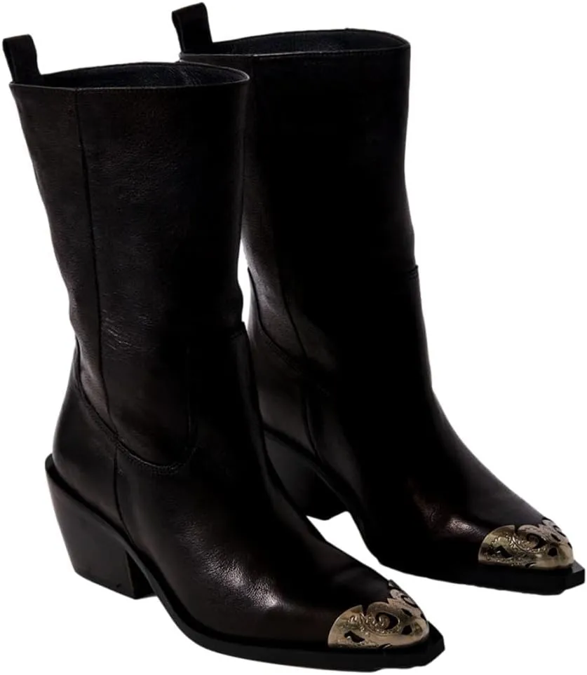 Women's Faster Horses Filigree Boots, Black Leather