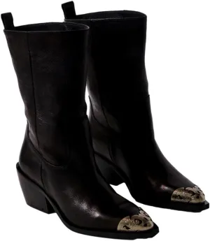 Women's Faster Horses Filigree Boots, Black Leather