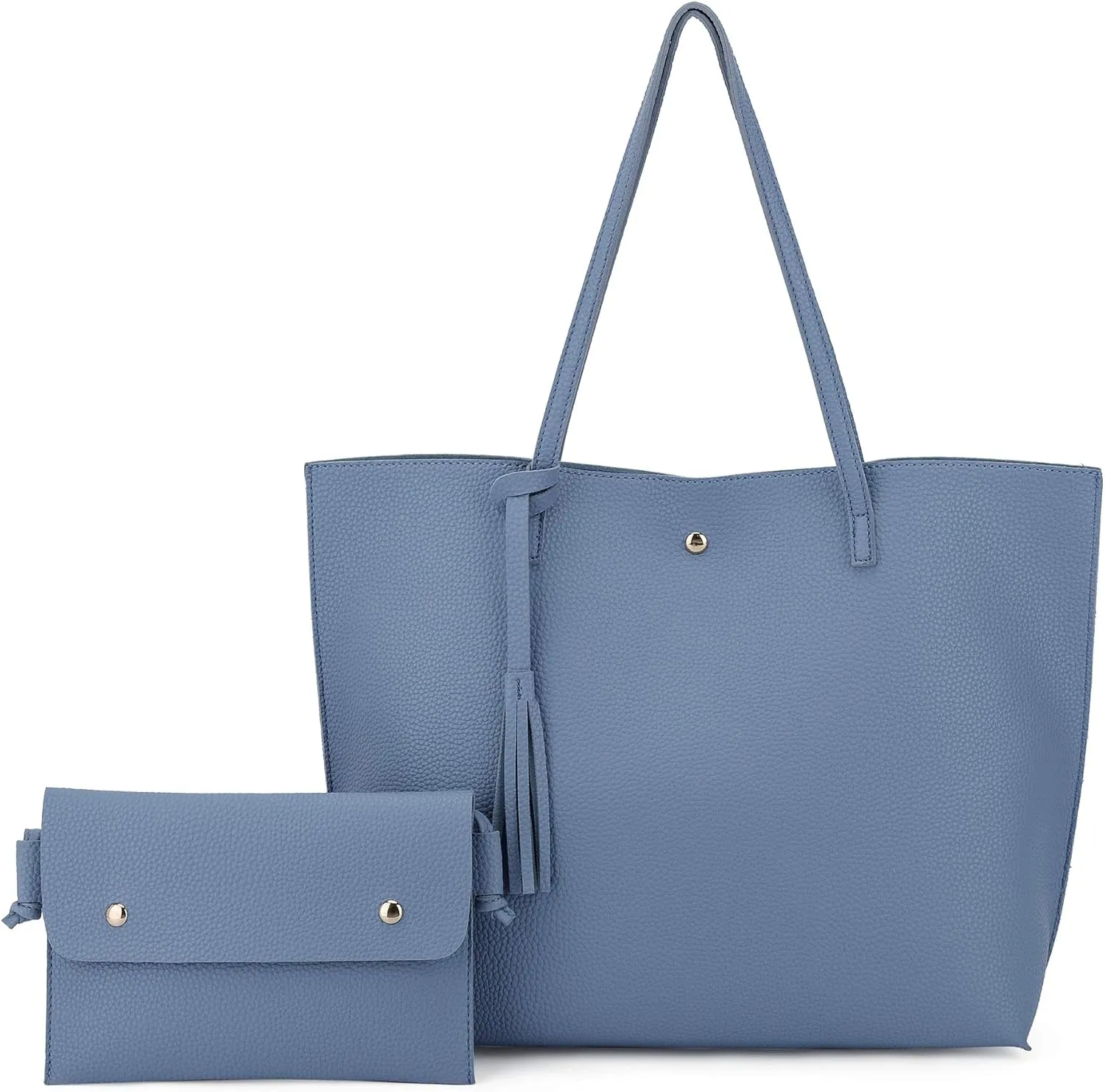 Women's Faux PU Leather Tote Shoulder Purses Bag for women, Big Capacity Tassel Handbag