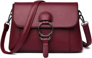 Women’s Leather Crossbody Handbag Multi-pockets Shoulder Bag Tote Purses and Handbags Hobo Tote Bag Top Handle Satchel