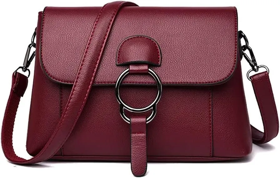 Women’s Leather Crossbody Handbag Multi-pockets Shoulder Bag Tote Purses and Handbags Hobo Tote Bag Top Handle Satchel