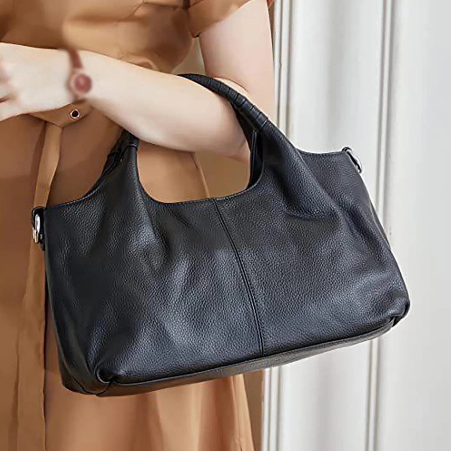 Women's Leather Handbag Purse Top Handle Satchel Bag Designer Clutch Purse Multi Pockets Crossbody Shoulder Bag