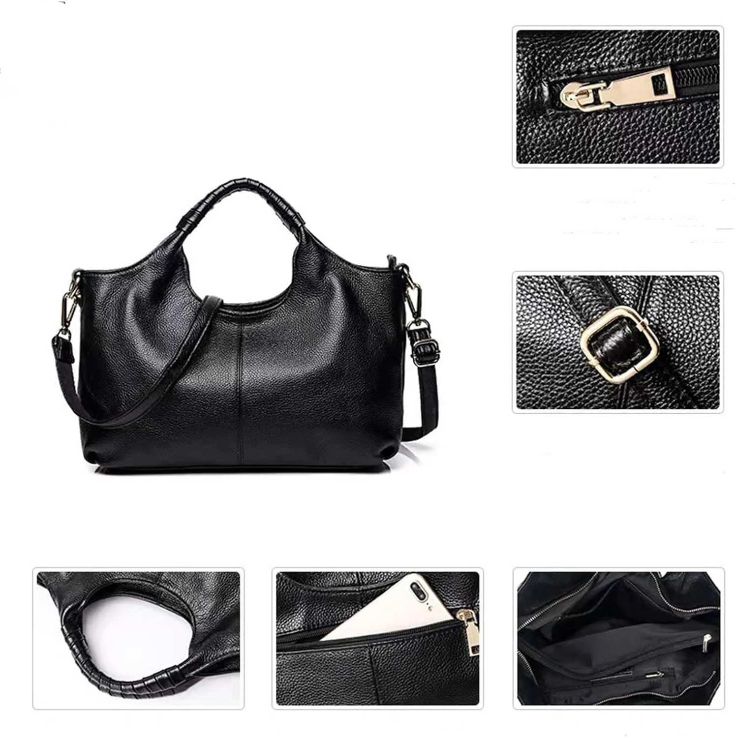 Womens Leather Purses and Handbags Shoulder Bag Top Handle Satchel Ladies Soft Large Tote Bag Cross Body Hobo Bags
