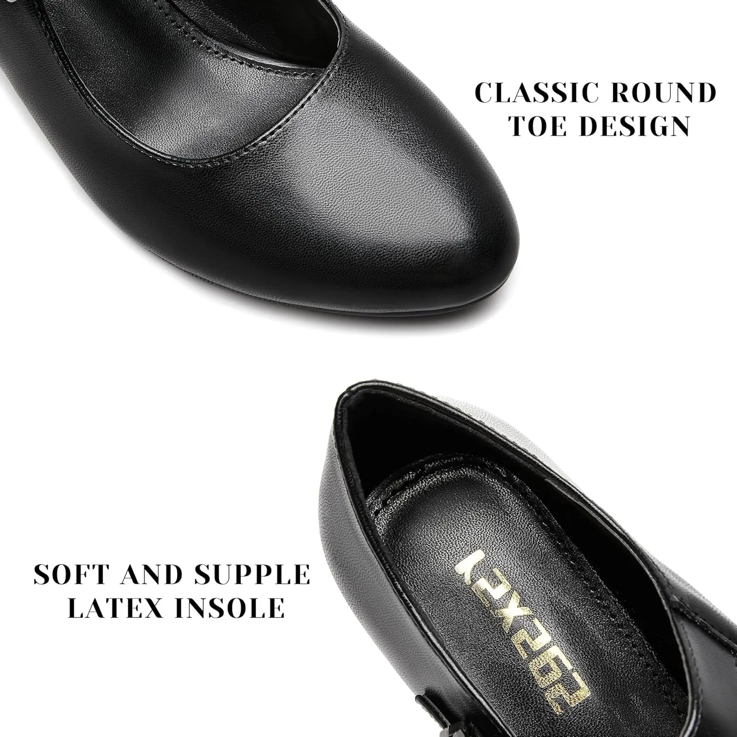 Women's Mary Jane Heels Closed Toe Block Heel Round Toe Chunky High Heel Pumps Ankle Strap Dress Shoes Patent Leather Comfortable Wedding Party Pumps Shoes