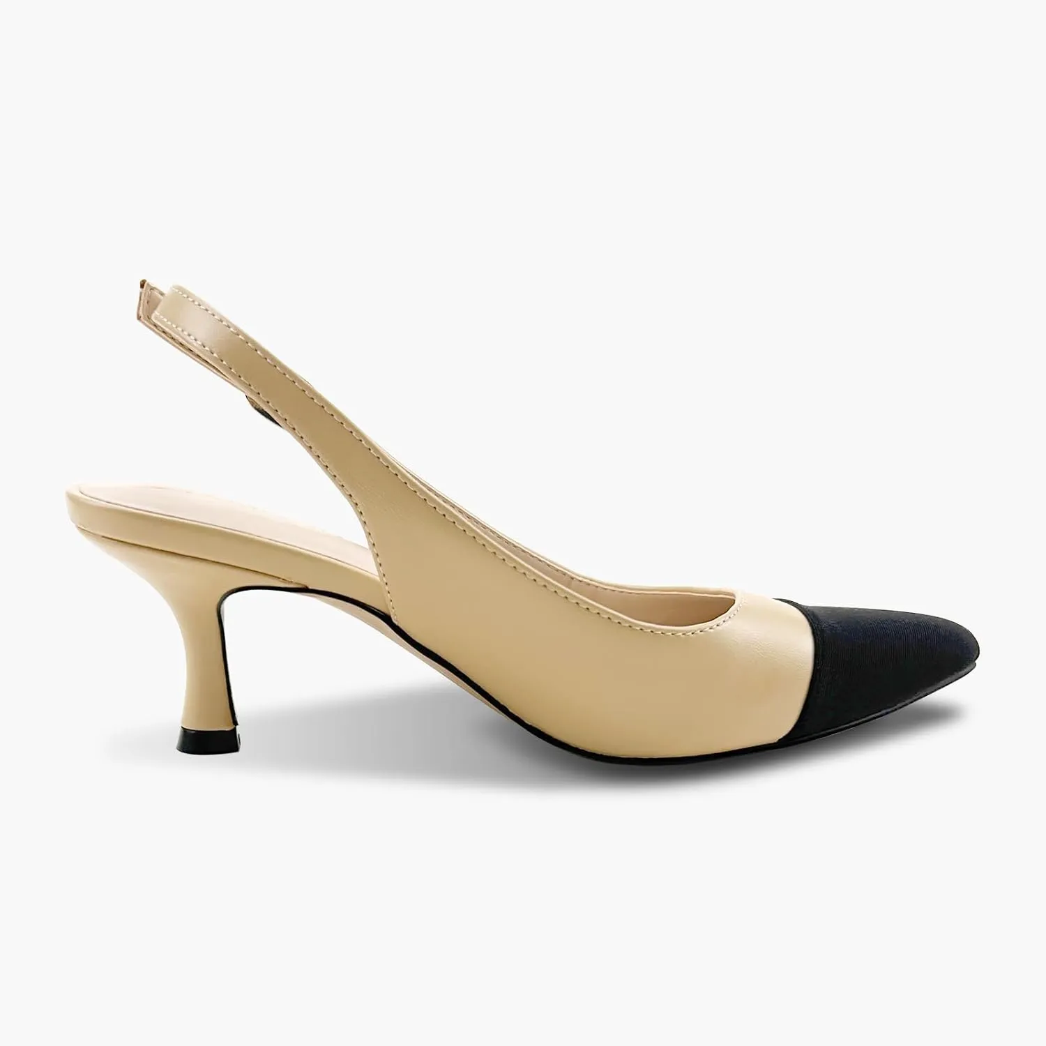 Women's Pointed Toe Heel Shoes,Slingback Heels with Adjustable Buckle,2.7IN Kitten Heels for Women,Ladies Dress Shoes for Wedding,Party