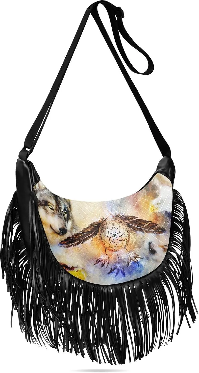 Women's PU Leather Chain Cross Body Bag, Shoulder Handbag Purse with Tassel for Ladies