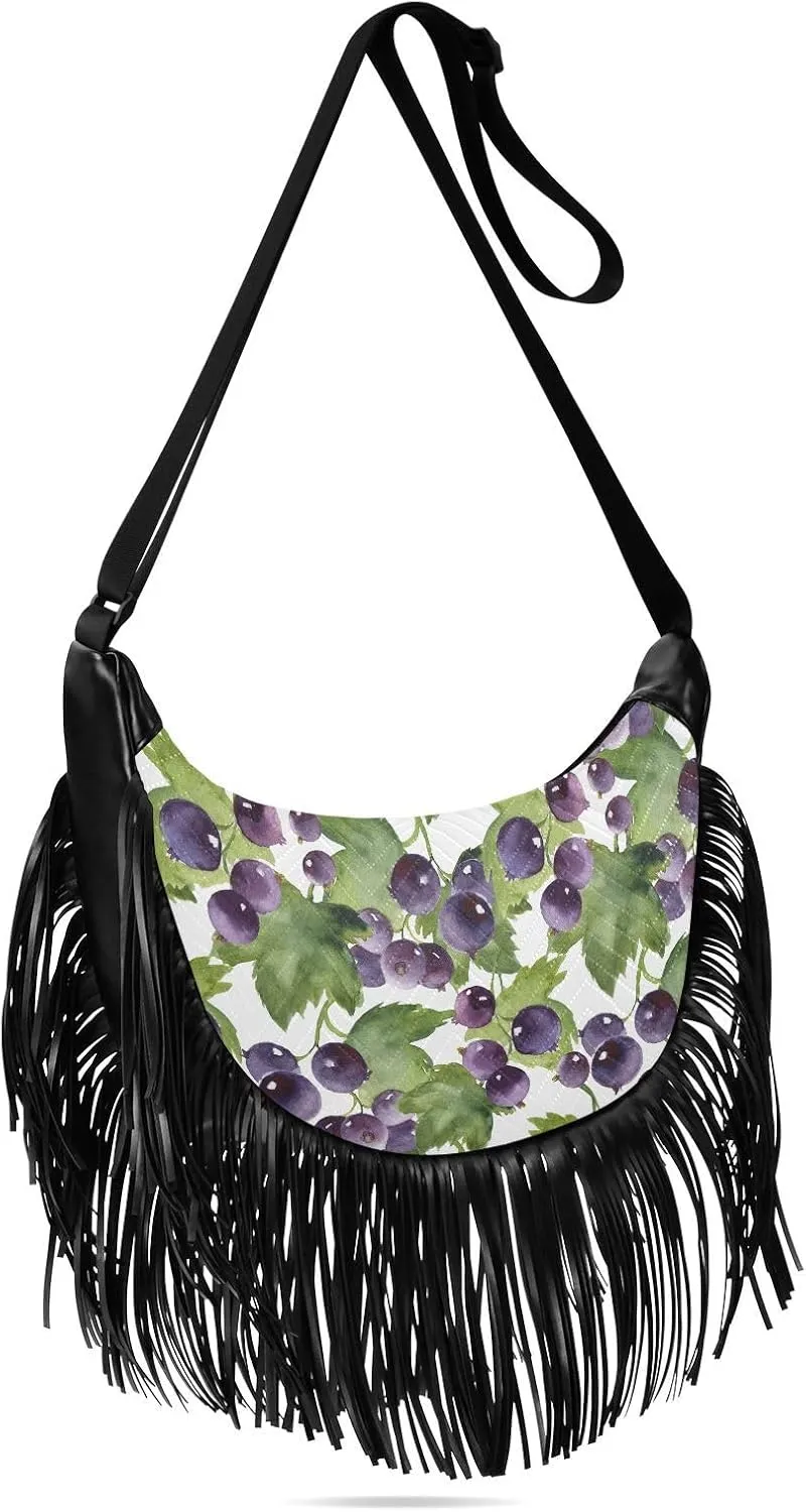 Women's PU Leather Chain Cross Body Bag, Shoulder Handbag Purse with Tassel for Ladies