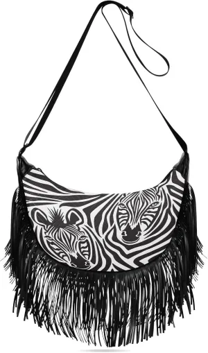 Women's PU Leather Chain Cross Body Bag, Shoulder Handbag Purse with Tassel for Ladies