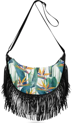 Women's PU Leather Chain Cross Body Bag, Shoulder Handbag Purse with Tassel for Ladies