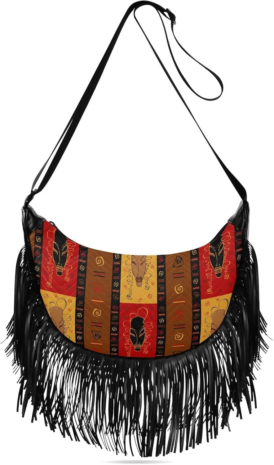 Women's PU Leather Chain Cross Body Bag, Shoulder Handbag Purse with Tassel for Ladies